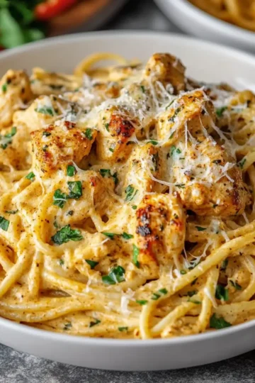 Creamy Cajun Chicken Spaghetti