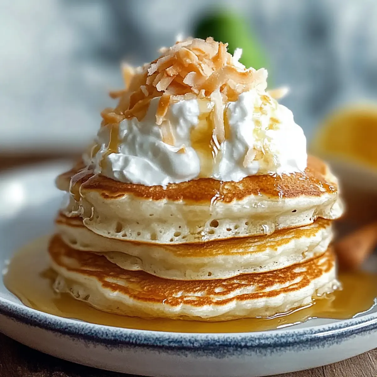 Sweet Coconut Cream Pancakes
