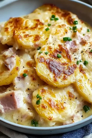 Crock Pot Scalloped Potatoes and Ham