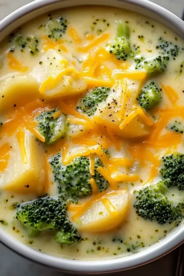 Crockpot Potato Broccoli Cheddar Soup