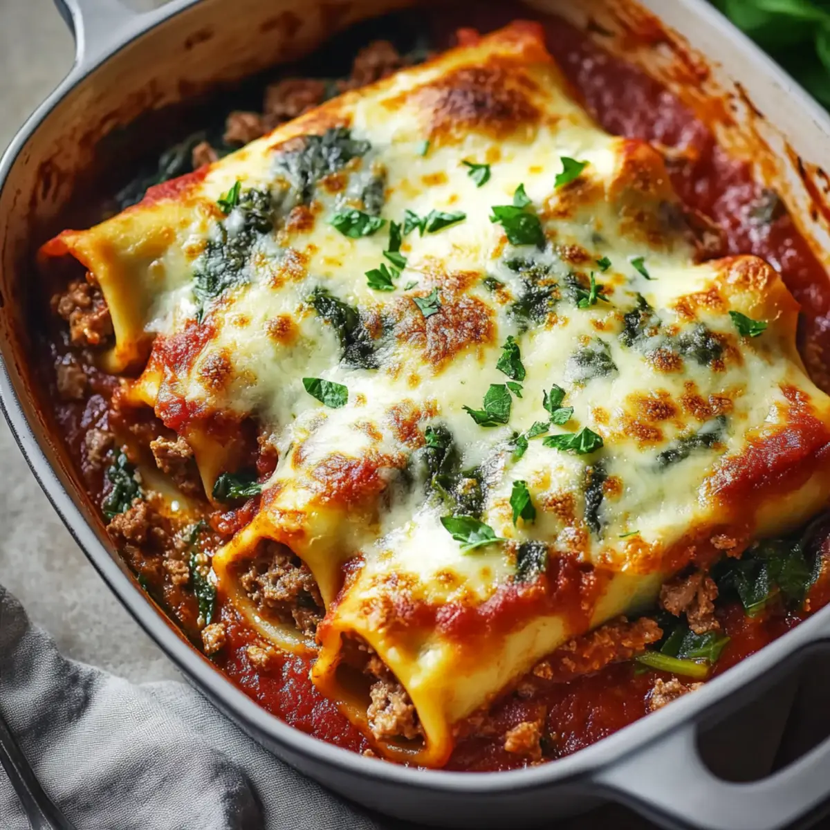 Spinach Beef Cannelloni
