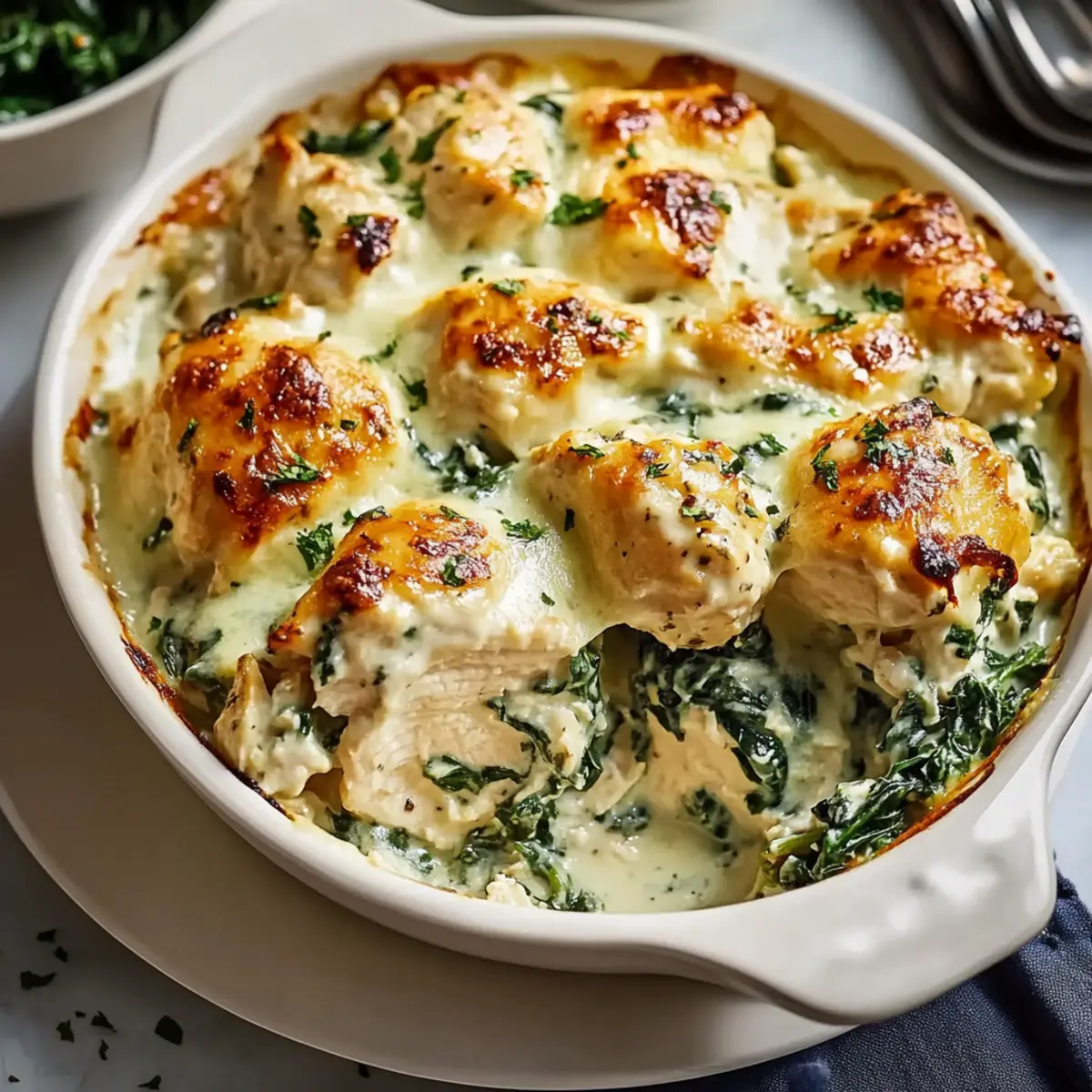 Creamy Chicken and Spinach Casserole