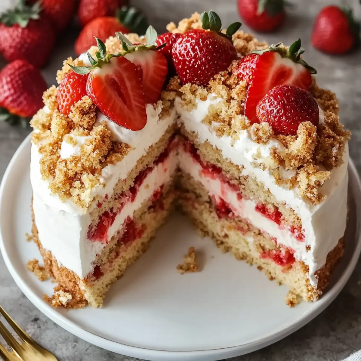 Strawberry Crunch Cake