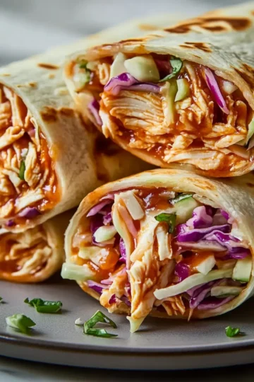 BBQ Chicken Coleslaw Wraps