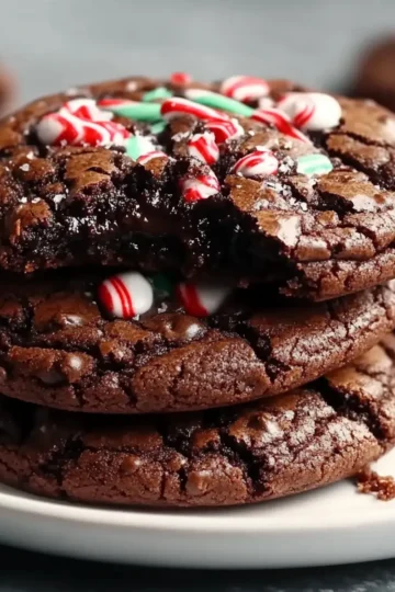 Peppermint Brownie Cookies