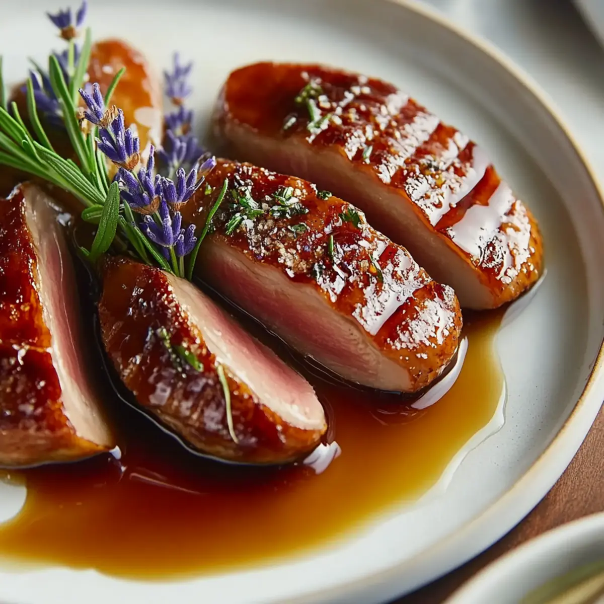 Duck Breast with Lavender Honey Glaze