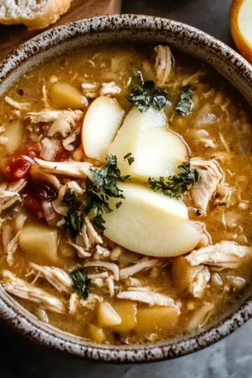 White Cheddar Apple Chicken Chili