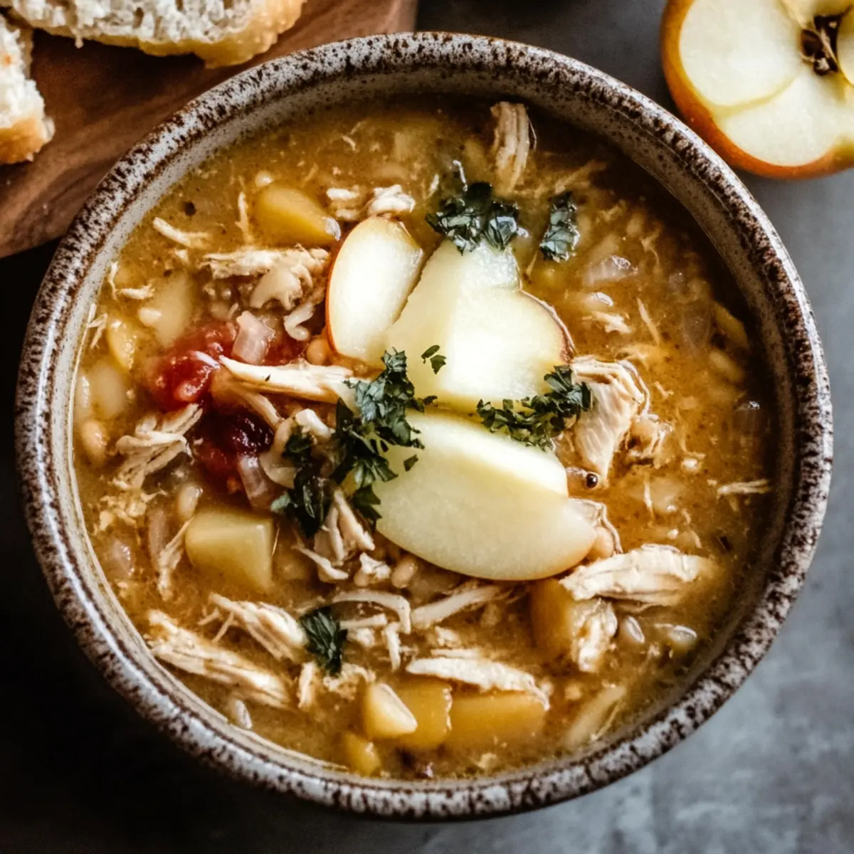White Cheddar Apple Chicken Chili