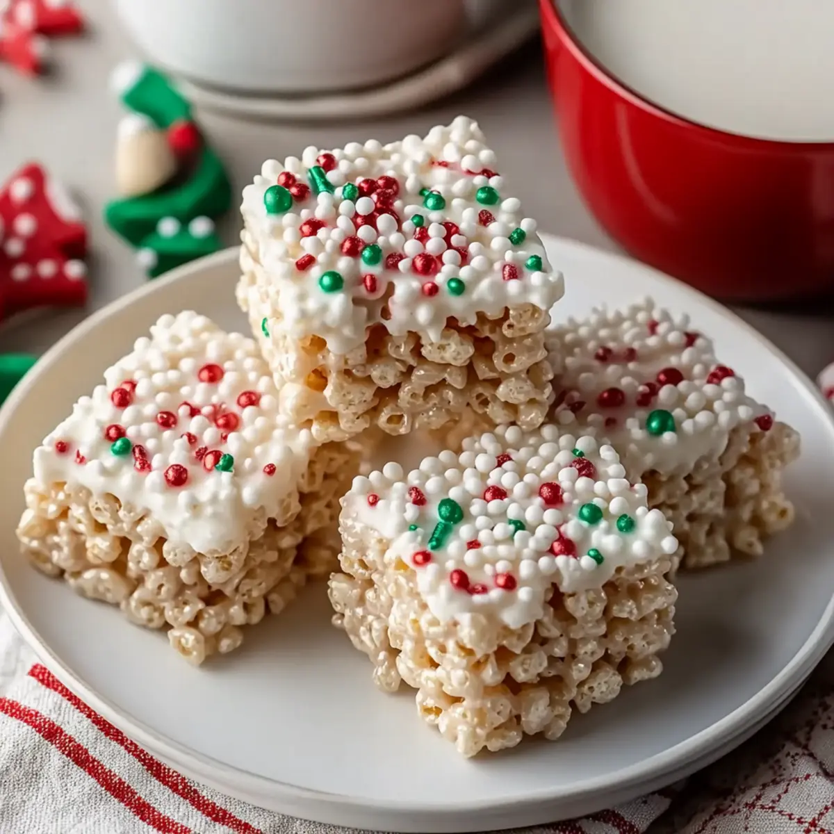 White Chocolate Christmas Rice Krispie Treats