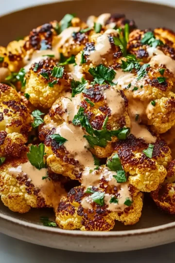Moroccan Cauliflower with Tahini Honey